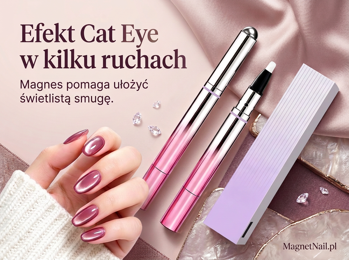 Efekt Cat Eye oraz magnetyczny pisak MagnetNail.pl